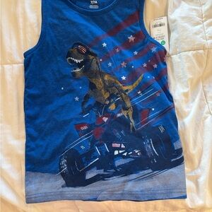 Blue Dinosaur Tank Top for Kids